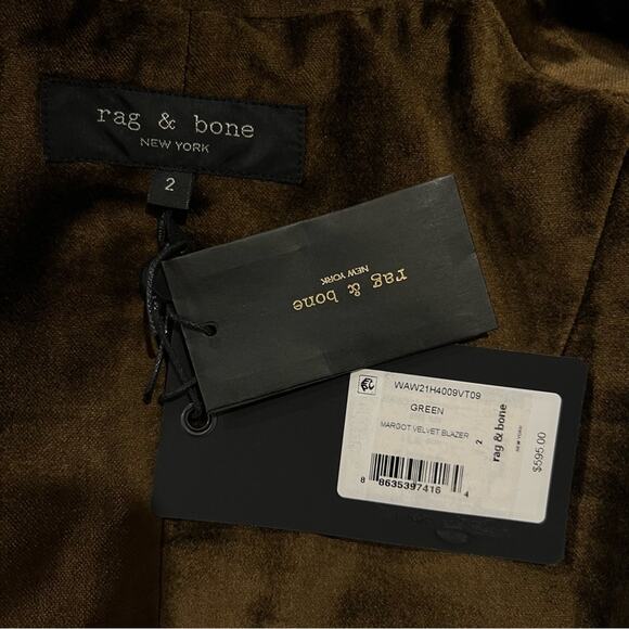 NWT NEW Rag & Bone Margot Velvet Blazer - Picture 9 of 10